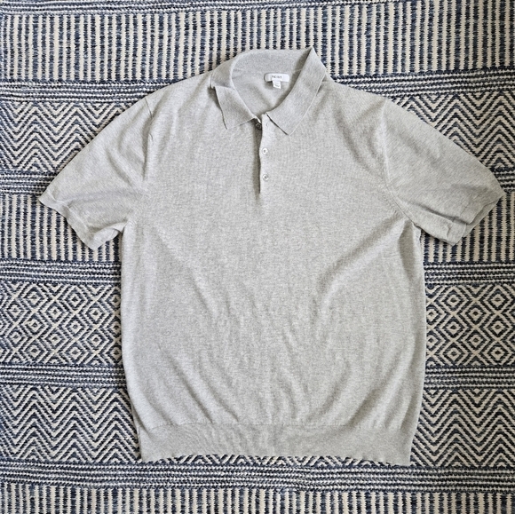 REISS Short Sleeve Popover Polo Shirt Casual Golf size XXL in Gray Color - Picture 10 of 15